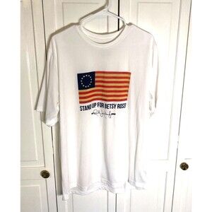 Rush Limbaugh Show Stand Up For Betsy Ross Flag T-Shirt XL White Tee